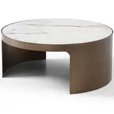 Monolith Coffee Table in Ceramic & Brushed Bronze